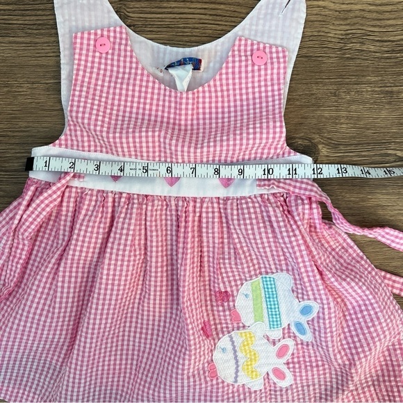 Samara Gingham Pinafore Dress with Fish girls size 2T - Picture 9 of 12